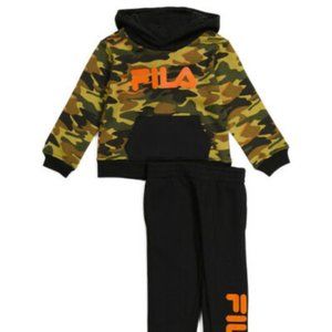 FILA Little Boy Camo Print Hoodie And Jogger Set size:4 NEW with TAGS